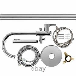 Free Standing Bathtub Faucet Tub Filler With Hand Shower Floor Mount Mixer Tap