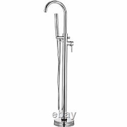 Free Standing Bathtub Faucet Tub Filler With Hand Shower Floor Mount Mixer Tap