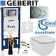 Geberit Up720 +sigma Plate+ Ideal Standard Wall Hung Wc Tesi Toilet+soft Cl Seat