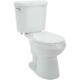 Glacier Bay Toilet Single Flush Round High Efficiency 2-piece 1.28 Gpf White