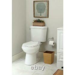Glacier Bay Toilet Single Flush Round High Efficiency 2-Piece 1.28 GPF White