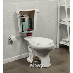 Glacier Bay Toilet Single Flush Round High Efficiency 2-Piece 1.28 GPF White