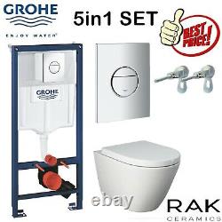 GROHE RAK Resort Rimless Wall Hung Toilet GROHE Nova 1.13m Concealed Cistern WC Frame 