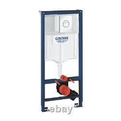 Grohe Concealed Cistern Wc Frame With Rak Ceramics Rimless Wall Hung Toilet Pan