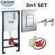 Grohe Concealed Wc Toilet Cistern Frame With Skate Chrome Flush Plate 3in1 Set