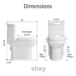 HOROW Ceramic One Piece Small NIB Dual Flush Small Toilet with Soft Closing Seat