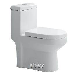 HOROW Ceramic Small Modern Toilet NIB One Piece Water Closet Dual Flush Toilet
