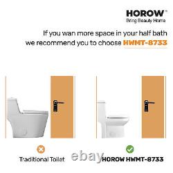 HOROW Dual-Flush 1.28GPF Round One-Piece Toilet with Quick-release Seat