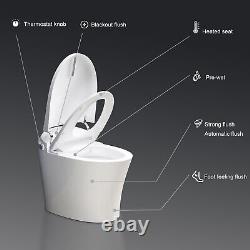 HOROW Elongated One Piece Toilet Tankless Bidet Toilet AutoFlush with Heated Seat