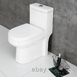 HOROW One Piece Toilet Compact Bathroom Mini Dual Flush Commode Water Closet