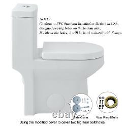 HOROW Small 1-Piece Toilet Dual Flush 10'' Rough-in Seat & 3 Years Warranty US
