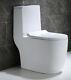 Hometure Dual Flush Elongated One Piece Toilet With Soft Closing Seat Modern
