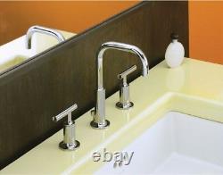 K-14406-4-SN Kohler Purist widespread bathroom sink faucet withlow gooseneck spout