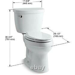 KOHLER 2 Piece 1.28 GPF Single Flush High Efficiency Elongated Toilet Biscuit