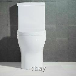 Lucia Modern Toilet Close Coupled WC Soft Close Seat Cistern Round NEW Open Back