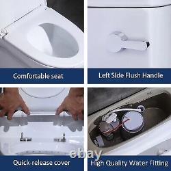 MEJE One Piece Toilet Elongated Side Flush Siphonic Flush Soft Close Seat White