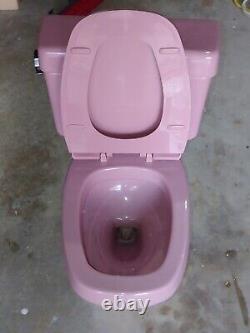 Mamie Pink Vintage Toilet with Enlongated Bowl by Eljer, Includes Original Seat