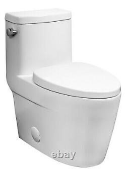 Marino439ES One Piece Elongated Toilet with Quiet Close Seat, 1.28 gpf, cUPC, White