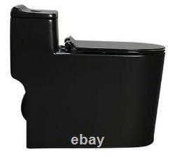 Matte Black Toilet Modern One Piece Dual Flush Matte Black Finish- Siena