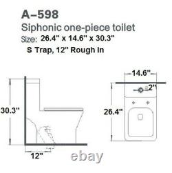 Modern Bathroom Toilet One Piece Toilet Dual Flush Toilet Ippolito 26.4