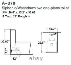 Modern Bathroom Toilet One Piece Toilet Dual Flush Toilet Palmiro 26.6