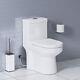 Modern One Piece Elongated Toilet 1.28gpf Ceramic Compact White With Soft Seat