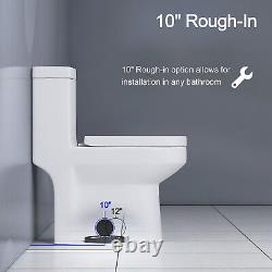 Modern Small 1-Piece Toilet Dual Flush Toilets 1.28 GPF 10'' Rough-in with Seat US