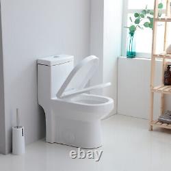 Modern Small 1-Piece Toilet Dual Flush Toilets 1.28 GPF 10'' Rough-in with Seat US