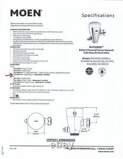 Moen 8310sr128 M-power Electronic Commercial Toilet Flush Valve Retro Fit 1-1/2