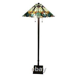 Multicolored Floor Lamp Hand Crafted Tiffany Stained Glass Home Lighting Fixture