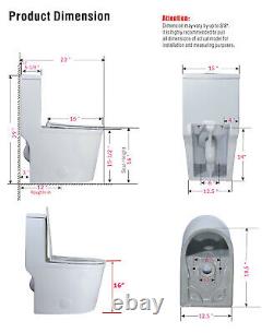OPEN-BOX WinZo WZ5069 Compact One Piece Toilet Short for Small Bathroom White