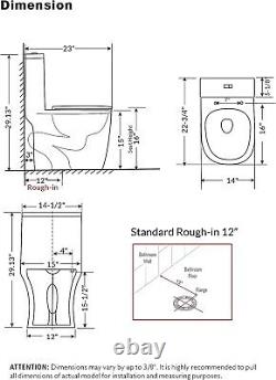 OPEN BOX WinZo WZ5079 WinZo One Piece Toilet Dual Flush for Mini Bathroom