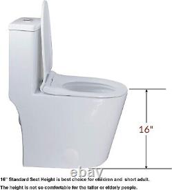 OPEN BOX WinZo WZ5079N One Piece Toilet Dual Flush Short for Modern TinyBathroom