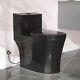 One Piece Black Toilet Dual Flush 0.8/1.28 Gpf&map 1000g Withchair Seat 17.3