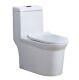 One Piece Toilet Dual Flush Elongated Bowl Comfort Height Soft Closing Seat