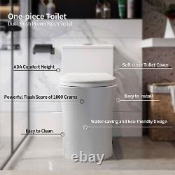 Power Dual Flush 0.8/1.28 GPF Elongated One Piece Toilet WithChair Seat ADA Height