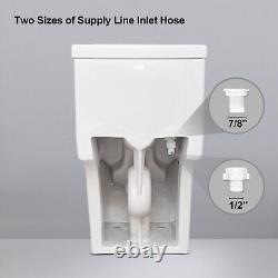 Power Dual Flush 0.8/1.28 GPF Elongated One Piece Toilet WithChair Seat ADA Height