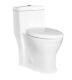 Romano32120d Dual Flush Round Front One Piece Toilet With Quiet Close Seat, White