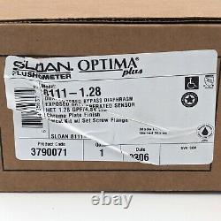 Sloan 3790071 8111-1.28 Optima Plus Solenoid Chrome Sensor Toilet Flush Valve