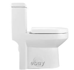 Small Toilet 1-Piece Short Compact Bathroom Commode Water Closet Dual Flush