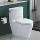 Sounor Elongated One Piece Toilet 1.28 Gpf Single Flush For Modern Bathroom