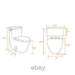 SouNor Elongated One Piece Toilet 1.28 GPF Single Flush For Modern Bathroom