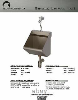 Stainless AD / Stainless 10 Single Station Urinal TU1
