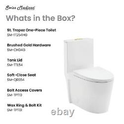 Swiss Madison St. Tropez SM-1T254HG One Piece Elongated Gold Hardware Toilet