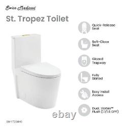 Swiss Madison St. Tropez SM-1T254HG One Piece Elongated Gold Hardware Toilet