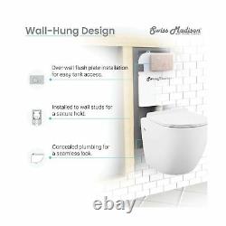 Swiss Madison Toilet Tank Carrier Wall Hung 2 x 4 Residential Studs Modern White