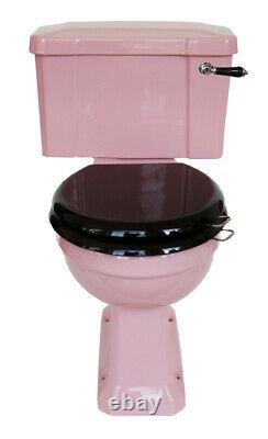 TRTC Art Deco Pink Close Coupled Toilet Traditional New