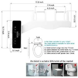 Toilet Seat Ultra Thin Non-Electric Mechanical Bidet Attachment Dual Nozzle Slim