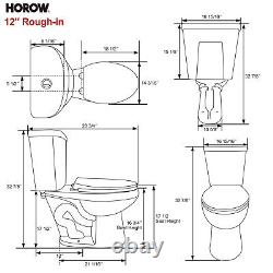 Toilets 2-Piece Elongated Toilet with Comfort Seat Height and Soft Close Lid