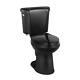 Two Piece Elongated Toilet 1.28 Gpf High Efficiency Single Flush In Black